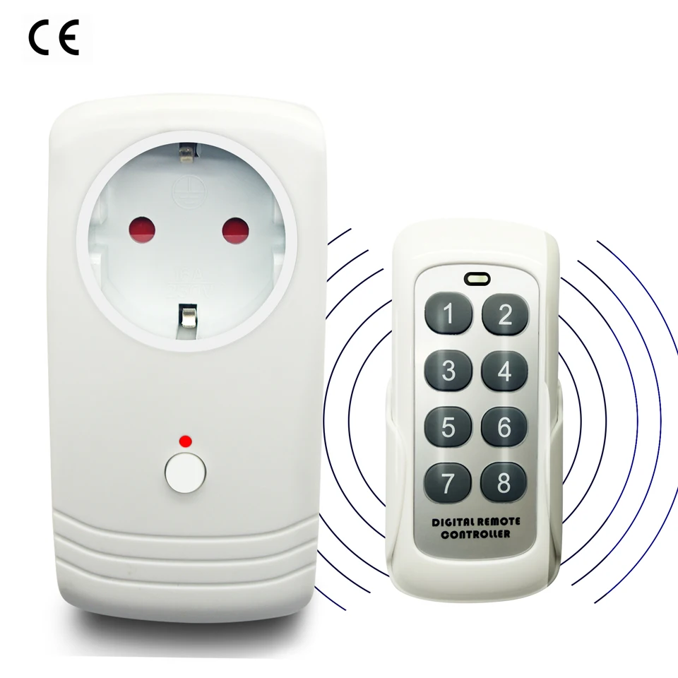 

EU European Wireless RF 433MHz Intelligent Smart AC Electrical Power Socket Outlet W/ Remote Control Switch German Schuko Plug