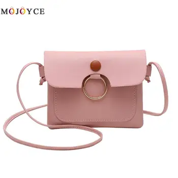 

New Cute Solid Color Hasp Kids Girls Circle Mini Shoulder Bag Flap Messenger Handbags Small Leather Crossbody Bags for Women