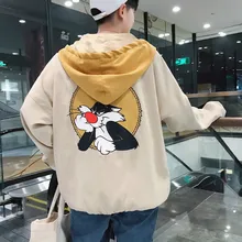 2018 Autumn new Korean Edition male Trend Even Hat Baseball Serve Pilot Jacket loose cartoon printing casual coat 2018 Autumn new Korean Edition male Trend Even Hat Baseball Serve Pilot Jacket loose cartoon printing casual coat