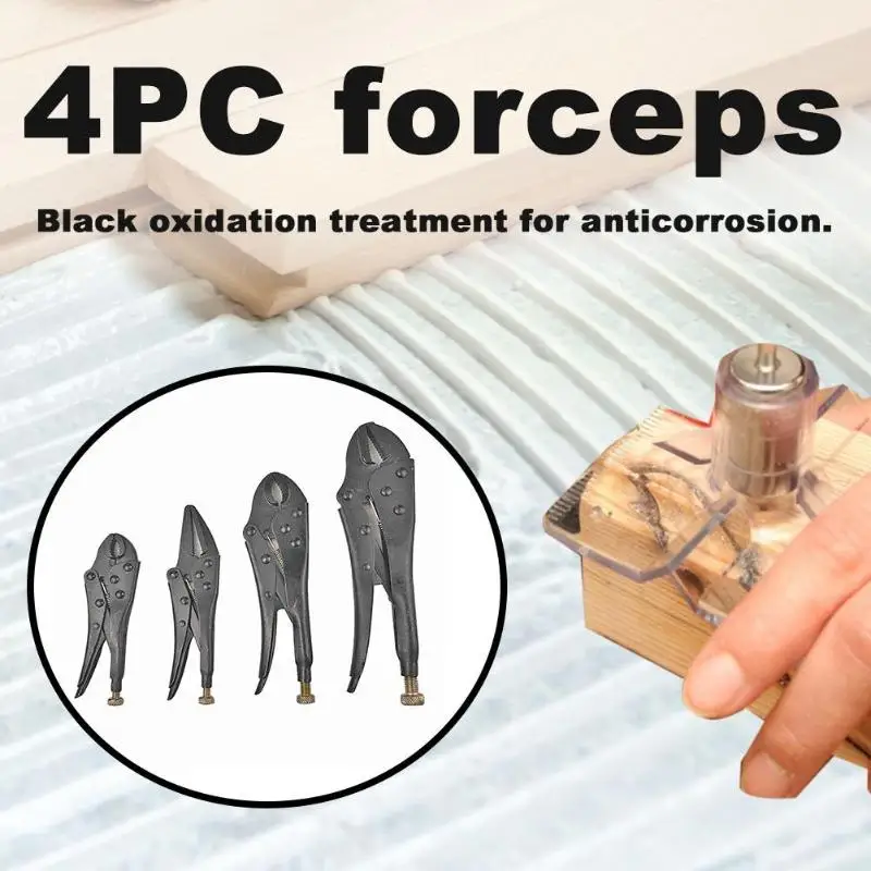 

4pcs Crimping Pliers Heavy Duty Grip Wrench Set Vice Locking Lock Pliers Automatic Wire Stripper Sawtooth Clamp Tools Terminal