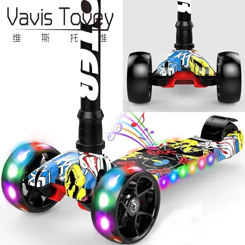 

1-2-3-6-12-8 Year Child Wide Wheel Single Foot Slippery And Slippery Vehicle Men And Women Four Round Baby Slippery Vehicle