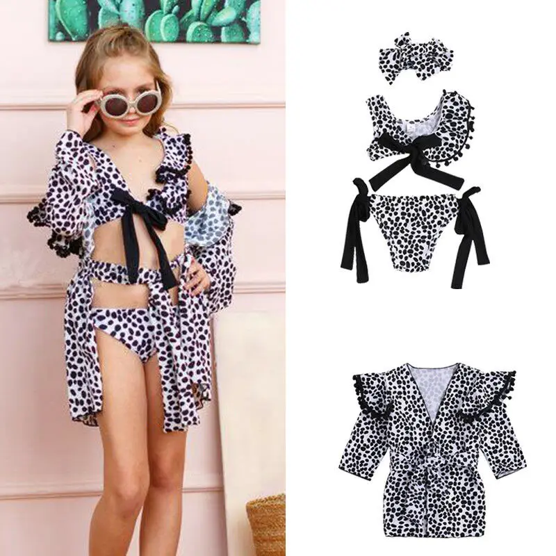 

Summer Cute Toddler Kids Baby Girl Swimwear Suits Leopard Bow Bikini Set Swimwear Swimsuit Bathing Suit