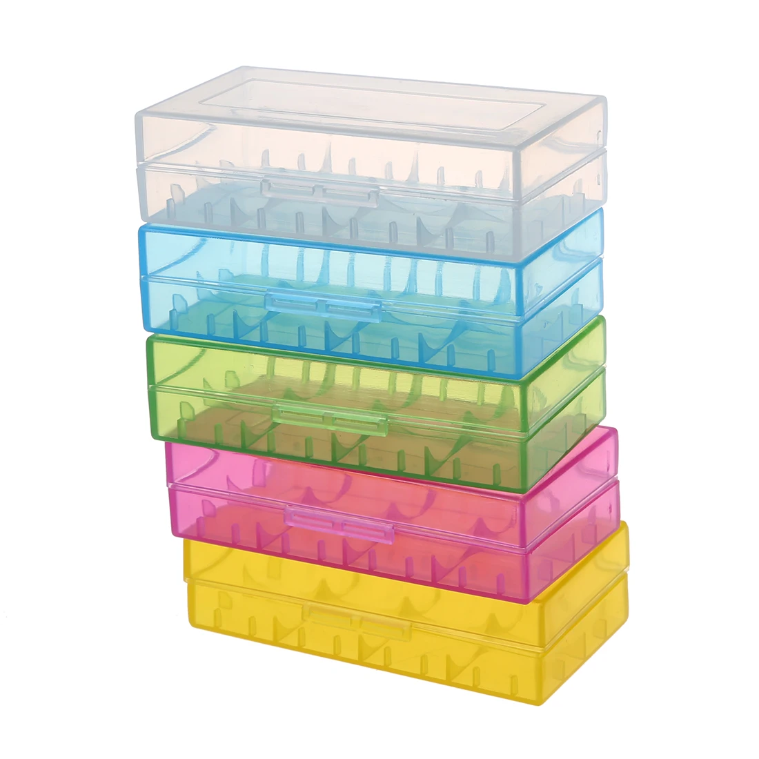 

Promotion! New 5 Colors in One Set Hard Plastic Case Holder Storage Box Rack for Battery 18650 7.6 x 4 x 2.1cm