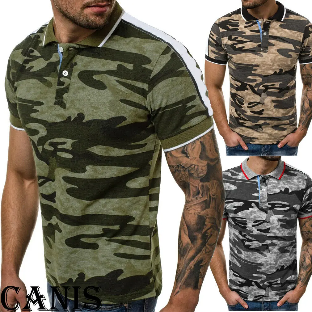 

Men Camo T-Shirt Military Short Sleeve Tee Army Camouflage Tactical Top M-3XL Summer Casual Tops