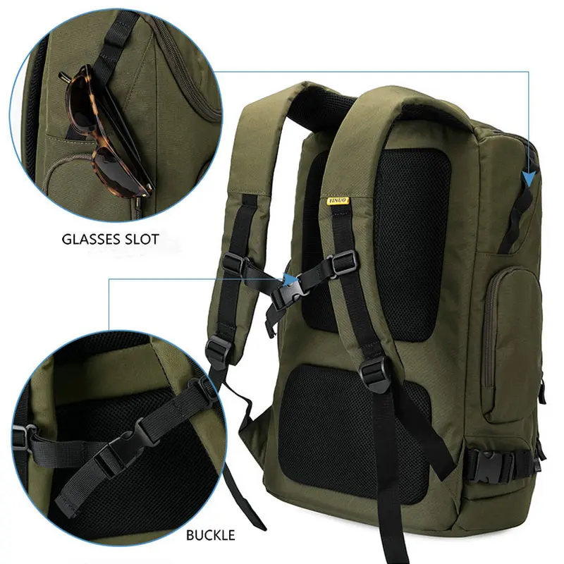  YINUO Men Travel Backpack Multifunction 15inch Laptop Backpack Waterproof High Capacity Male Casual