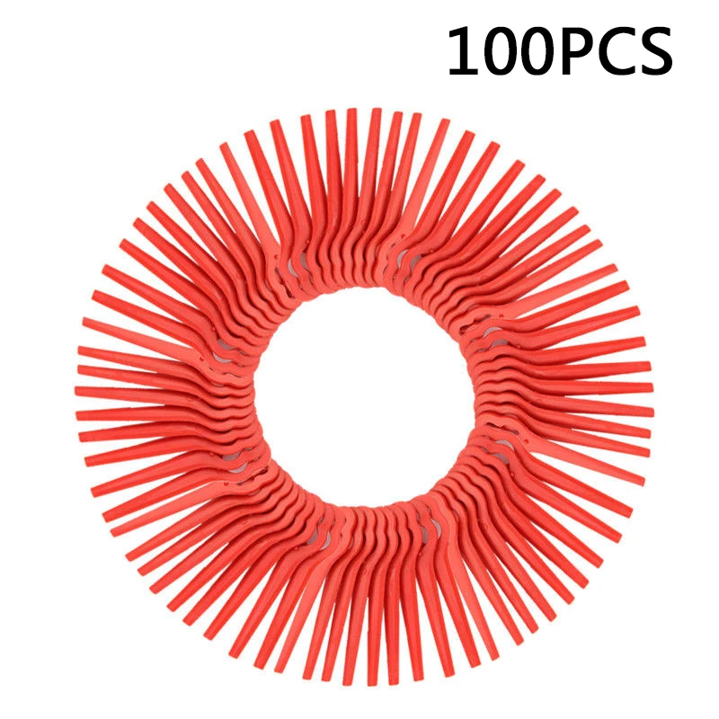 

100x Red Plastic String Trimmer Blades For LIDL Florabest Frt18a Frt18a1 Frt20a1