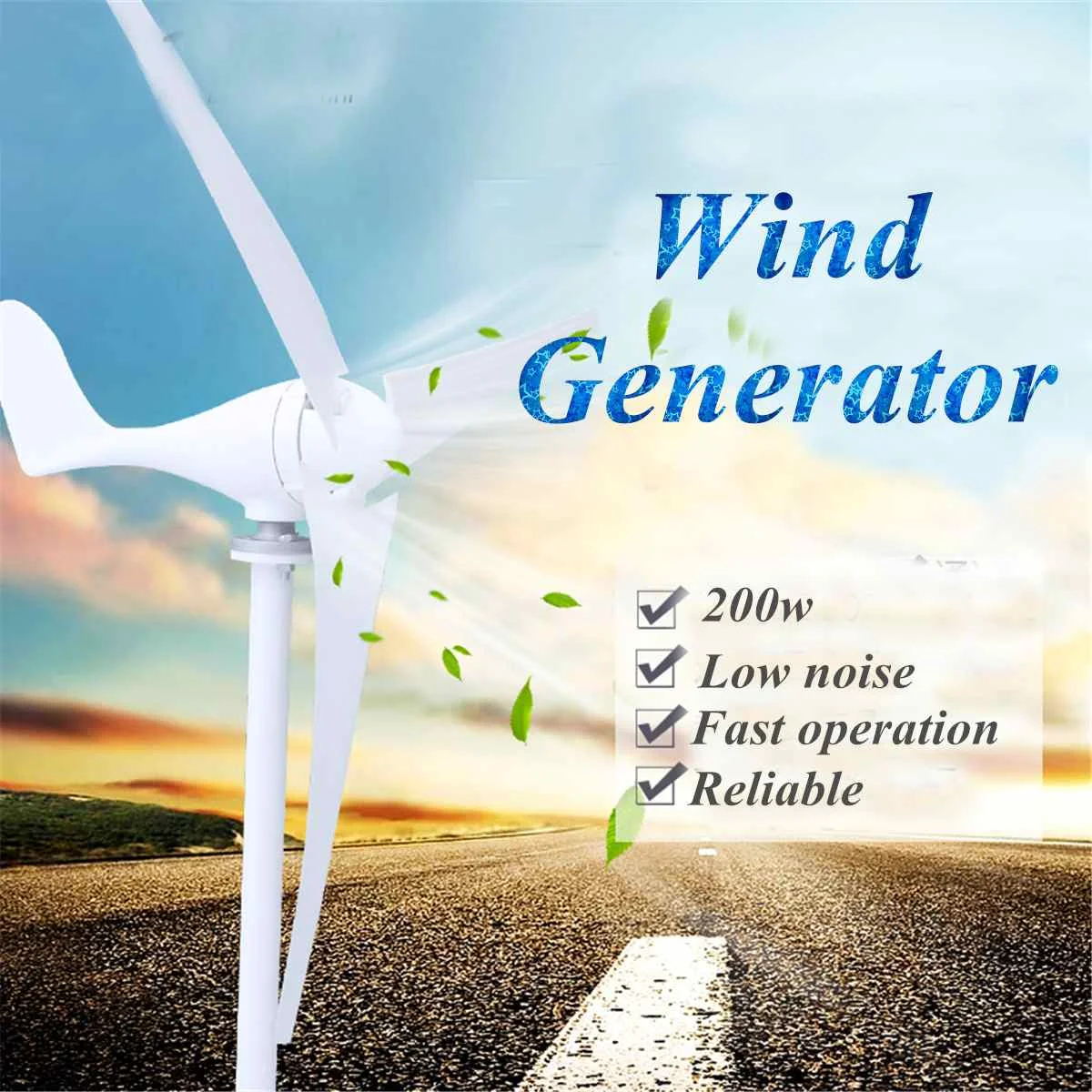 

Max 300W 12V Wind T urbine Generator 3 Blade Digital Hybrid Wind/Solar Controller With Charge Controller
