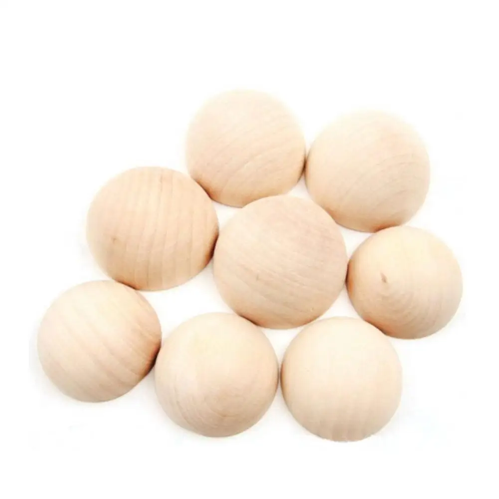 

Split Wood Ball Wooden Primary Color Half Ball Wooden Decoration DIY Home Painted Hemisphere Polishing Decorative Beautification