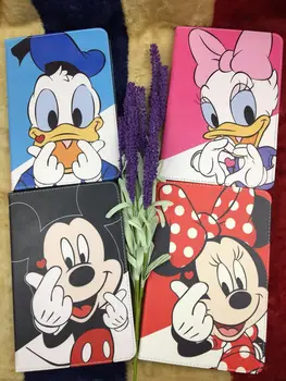 

Cartoon Love Mickey Minnie Duck Funny Air3 10.5 PU Flip Protective Case For iPad7 10.2 Mini4/5 Pro9.7 Leather Protector Cover