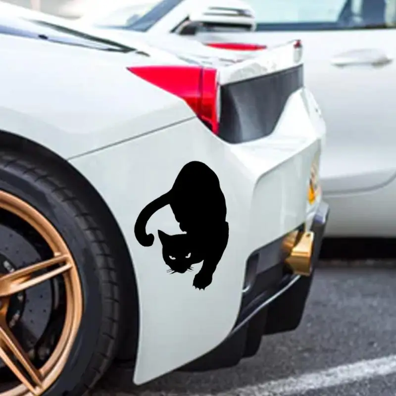 

Impressive Cat Car Sticker PET Reflective Material Pet Patern Fuel Tank Cap Cover Black White Waterproof Window Bumper #0102