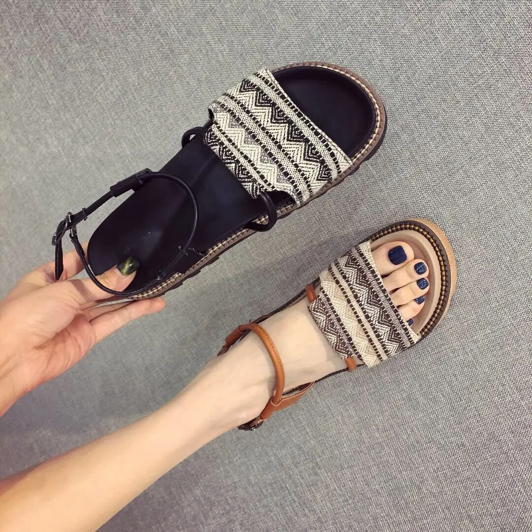 high flat heel sandals