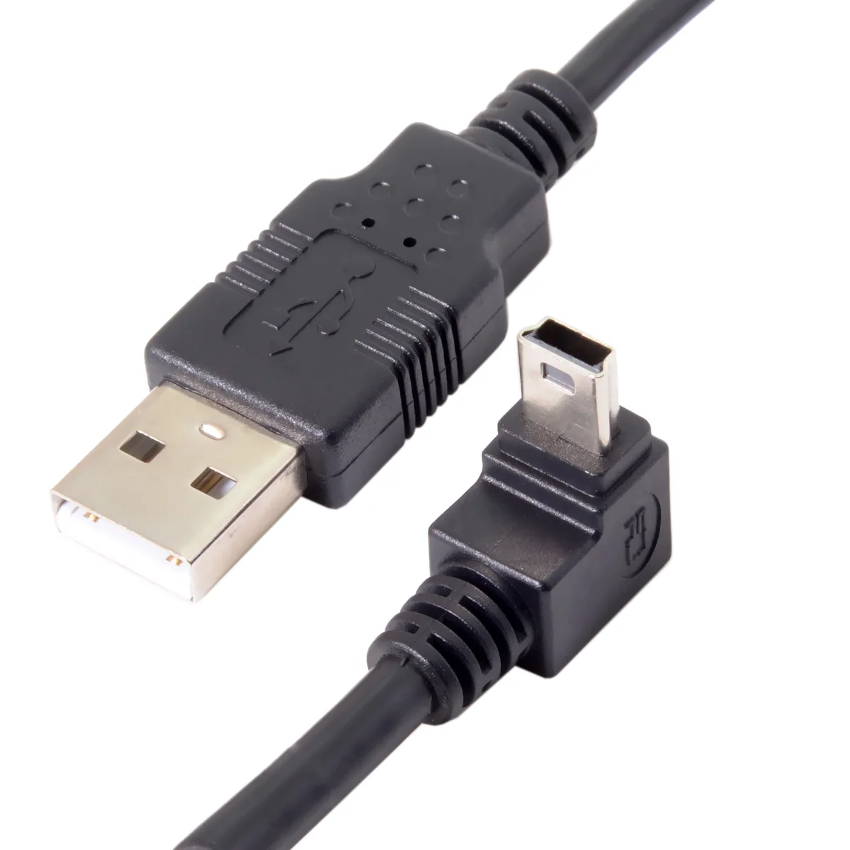 USB 2.0 A Type Male to 90 Degree Up Angled USB Mini B 5pin Male Cable