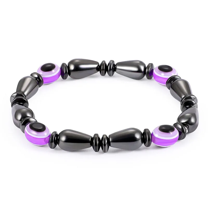 Fashion Black Magnetic Bracelets Weight Loss Handmade Eye Bead Slimming Therapy Bracelet For Women Jewelry Gift | Украшения и