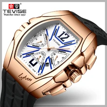 TEVISE модные повседневные мужские часы T829 силиконовый ремешок брендовые наручные часы водонепроницаемые автоматические механические Роскошные Relogio Masculino