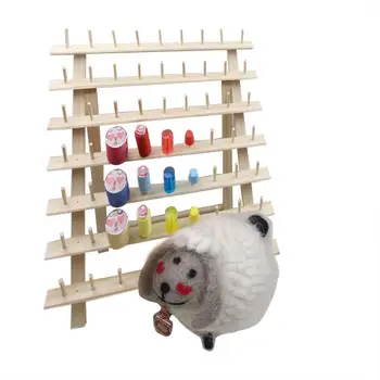 

Sewing Embroidery Thread Rack Solid Wood Folding Wire Frame Bobbin Log Color Reel 63 Axis Small Line
