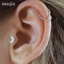 2 шт Титановая Сталь в форме сердца серьги-клипсы для ушей женские серьги, Надеваемые На ушной хрящ кликер для носа поддельные перегородки Пирсинг ювелирные изделия для тела