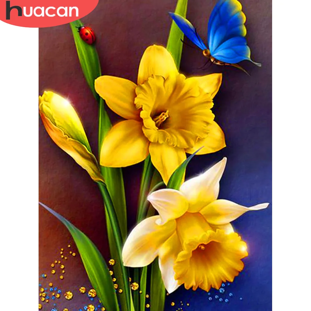 

HUAcAN 5d Diamond Painting Full Drill Square Flowers Diamond Embroidery Flower Diamond Mosaic Sale Rhinestones Pictures Beadwork