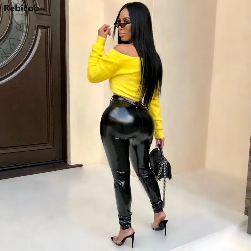 

Faux Pu Leather Pants Women Trousers Push Up High Waist Skinny Pants Pencil Autumn Winter Black Sexy Pants Female