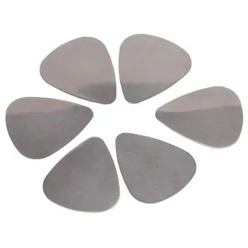 

6x Stainless Steel Guitar Picks - Silver