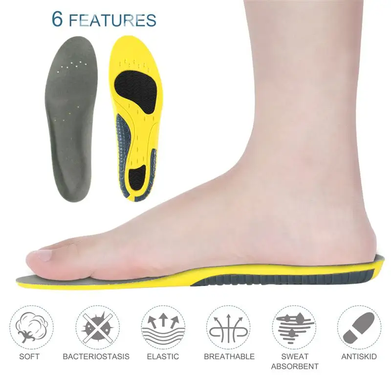 

Soft Insoles Extra Comfort Flexible Anti-bacterial PU Foam Thickened Massage Height Increasing Insoles Shock Absorption Cushion