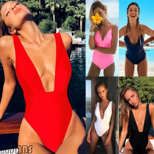 

2019 Sexy Bikinis Women One Piece Bandage Bikini Push Up Padded Bra Swimsuit High Waist Swimwear Solid Colors Beachwear