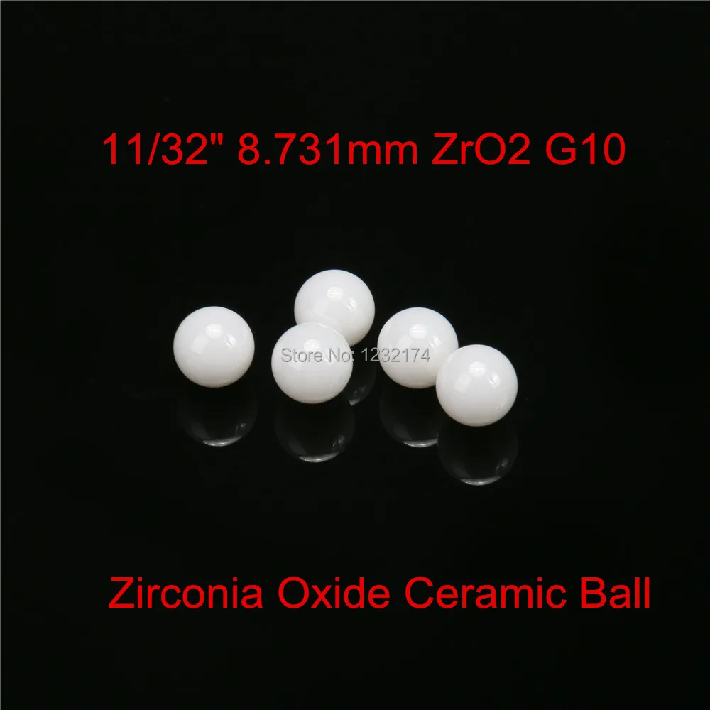 

11/32" 8.731mm ZrO2 Zirconia Oxide Ceramic Ball G10 10pcs for valve ball,bearing, homogenizer,sprayer,pump 8.731mm ZrO2 ball