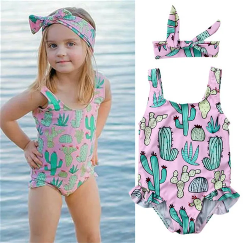 Hot Toddler Infant Kids Girl Print Ruffles Bikini Set Tankini Swimwear