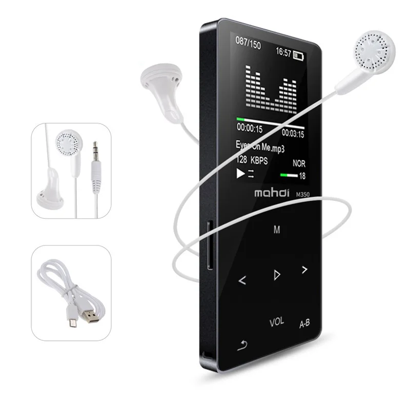 New Metal Bluetooth Sport MP3 Player Portable Audio 8GB with Built-in Speaker FM Radio APE Flac Music Player(Black) | Электроника