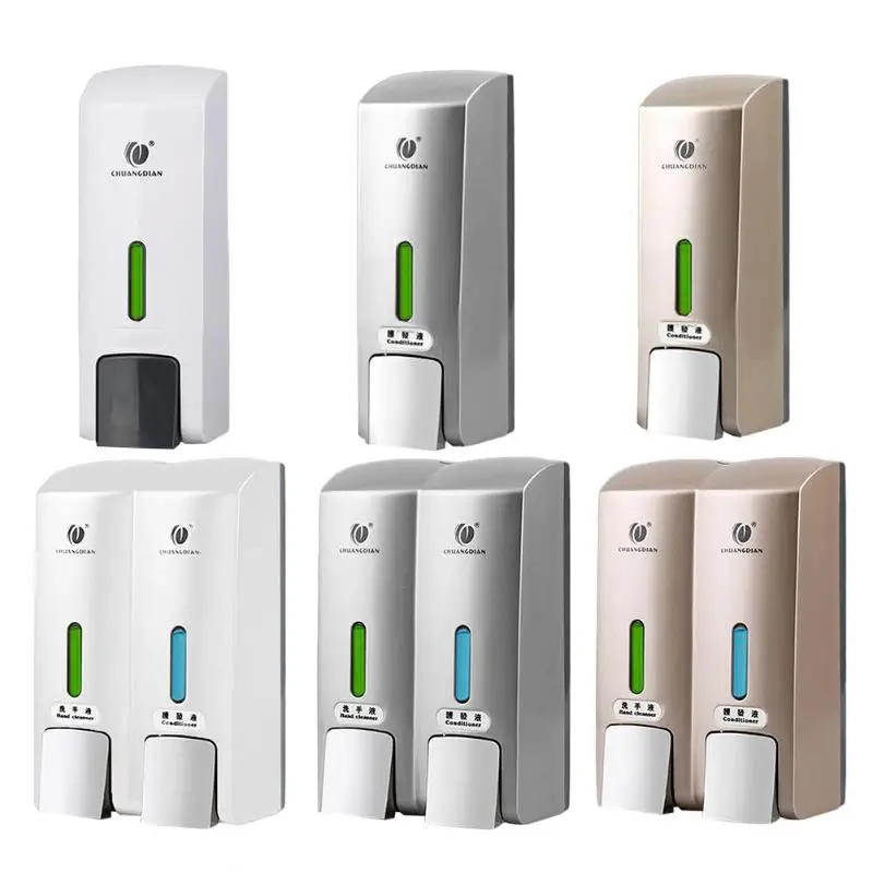 

Wall-mounted Two Chamber Manual Liquid Soap Dispensers Shampoo Box Holder Soap Dispensers Rest Room Washroom Toilet Soap Holder