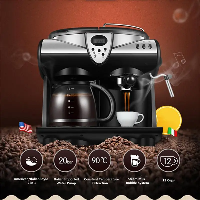 Becornec 1.5L Office Automatic Espresso Coffee Machine American Cafe Maker Coffee Pot Steam Bubble Milk Frother 20bar LCD Screen Becornec 1.5L Office Automatic Espresso Coffee Machine American Cafe Maker Coffee Pot Steam Bubble Milk Frother 20bar LCD Screen