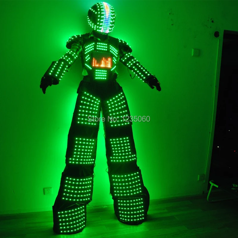 

LED Robot suit with LED screen in Chest and Digital LEDs in helmet