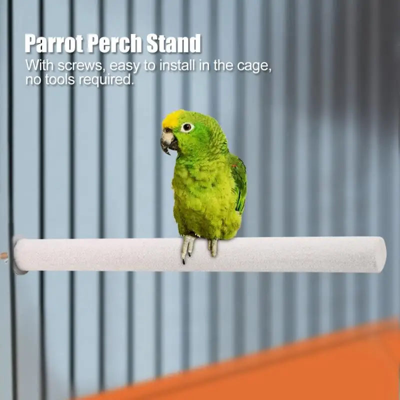 White Bird Perch Standing Bar Grinding Tool Pets Toys For Parakeet Pet Birds Accessories | Дом и сад