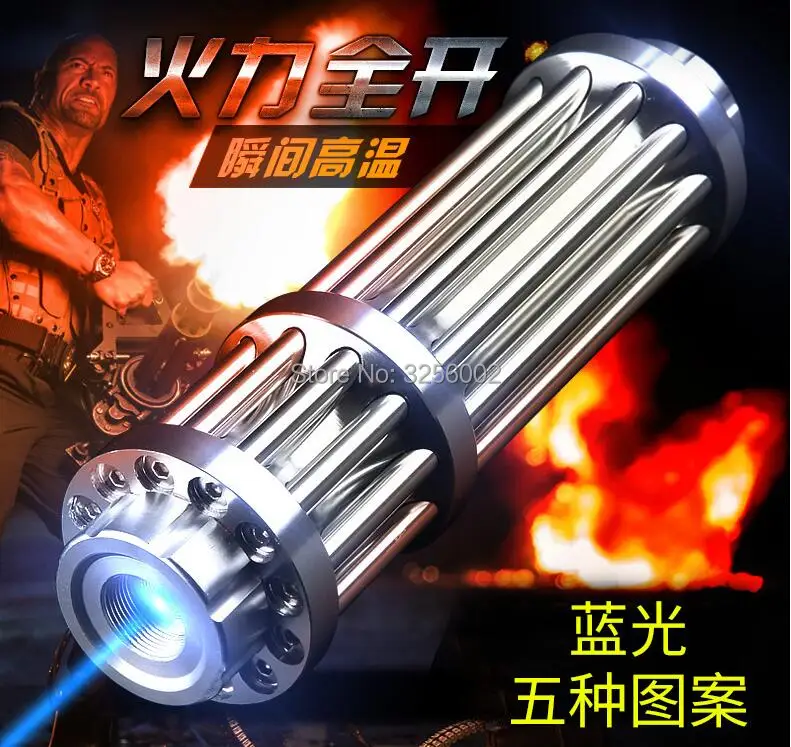 

High Power Military 100000m 100w Flashlight Blue Laser Pointers 450nm Light Burn Match candle lit cigarette Wicked Lazer Torch