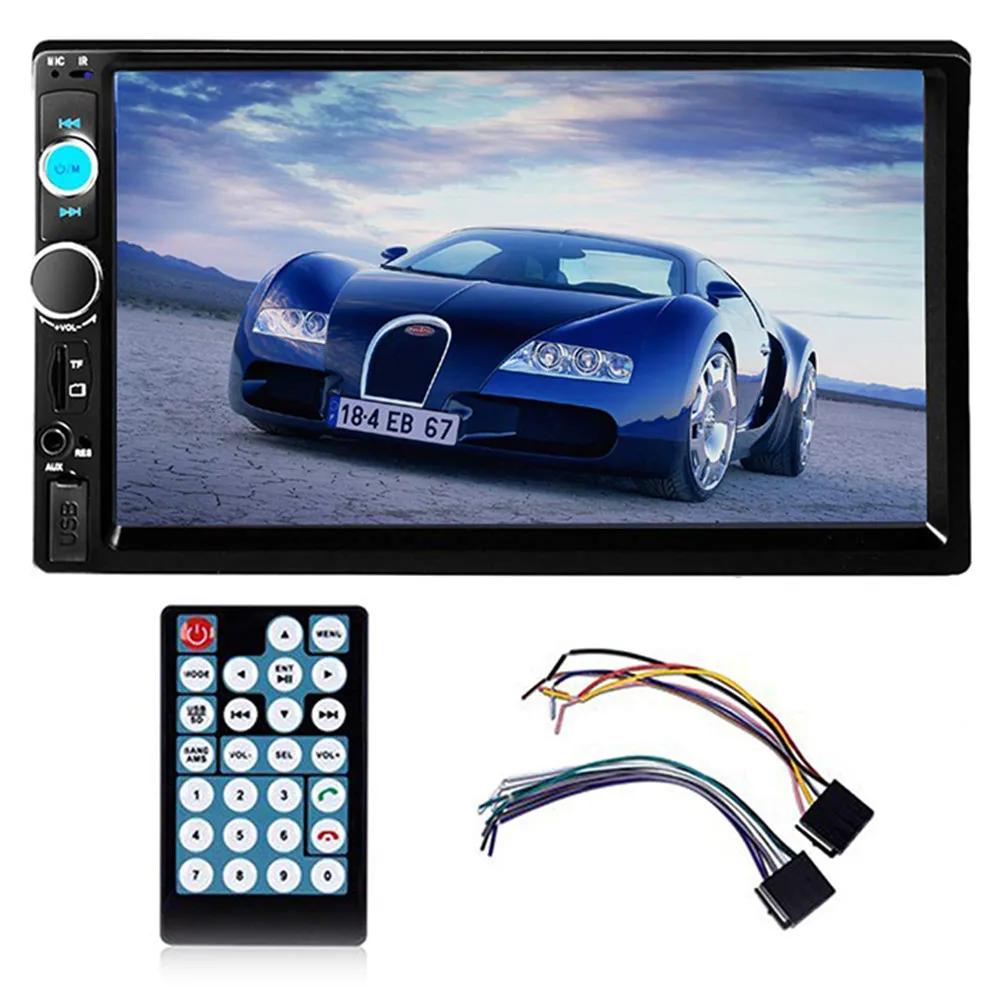 

7010B 7'' HD Touch Screen Car Bluetooth Hands-free Audio Music Display MP3 MP5 Player 3.5mm Audio Jack Dedicated DSP Chip Player