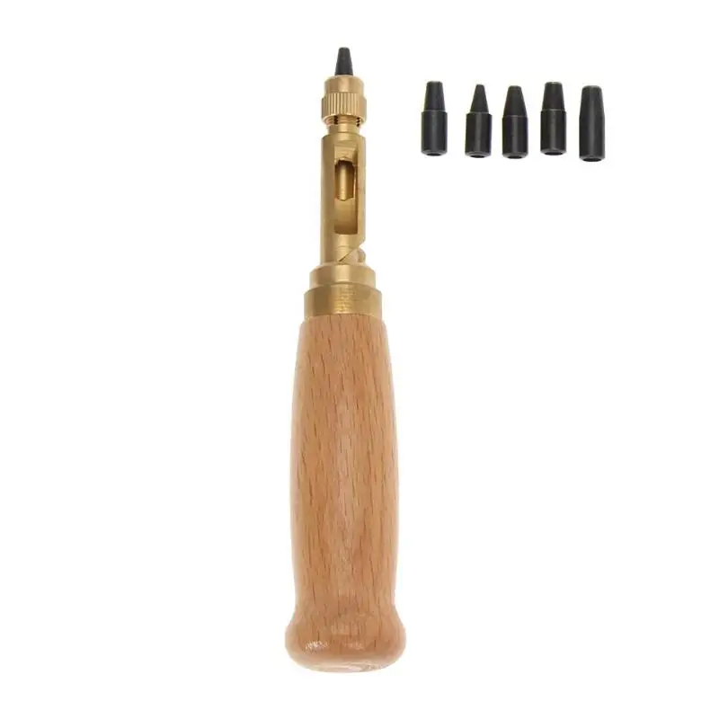 

6 Tip Size 1.5 - 4mm Screw Hole Punch/Auto Leather Tool Book Drill Craft