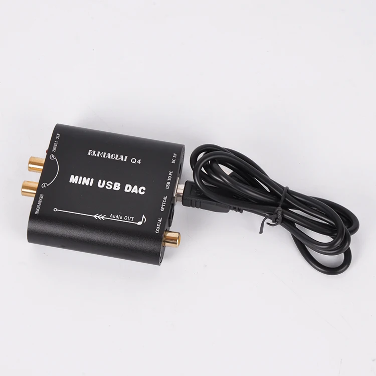 

PJ.MIAOLAI Q4 Multifunction PC USB Fiber Coaxial HiFi Audio Decoder DAC Computer USB External Sound Card 24bit/192KHZ