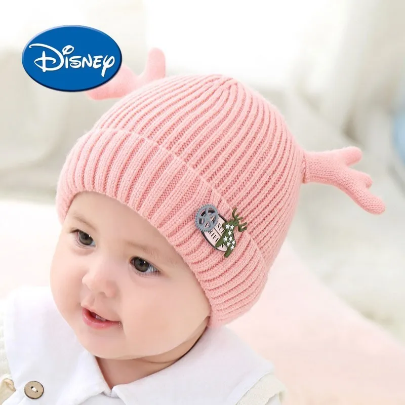 

Disney Kids Autumn And Winter Baby Wool Hats Children Small Antler Cotton Lining Knitting Keep Warm Hat