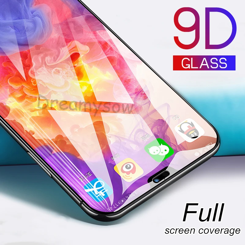 

9D Glass For Huawei P20 P10 P30 Lite P Smart 2019 Mate 20 Lite Full Cover Protective Tempered Glass On Honor 9 8 Lite 8X 10i 20i