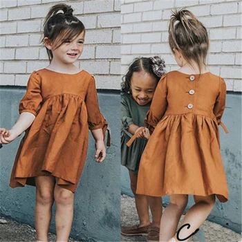 

2019 Spring New Tout-Petit Petite Fille Manches Courtes Robe Princesse Tutu Gingembre Tenues Children's Dresses