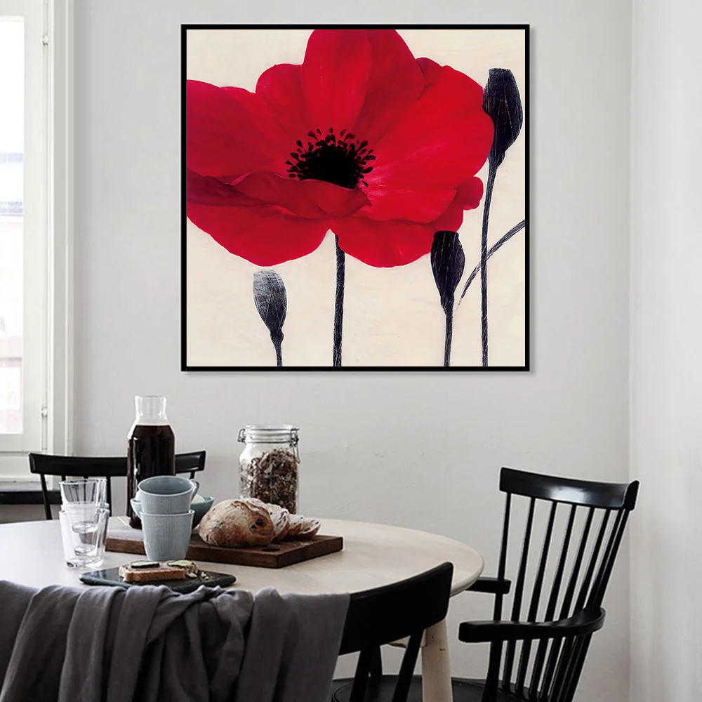 Oil Painting Decor Flower Style Modern Plant Flower Art Wall Painting