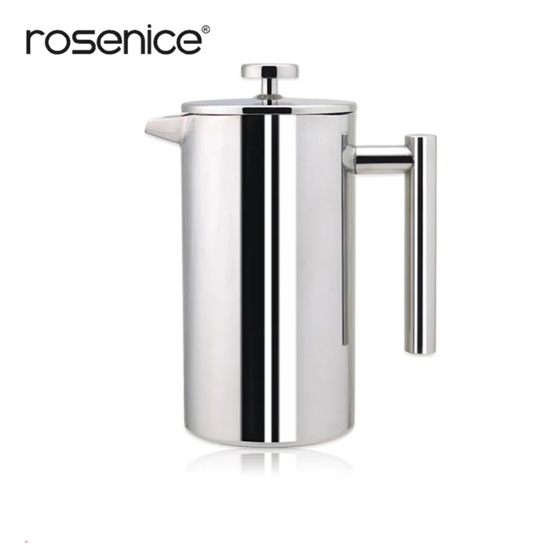 

Double Layer Stainless Steel Coffee And Tea Maker French Press Heat Preservation Mug 350ml / 800ml / 1000ml