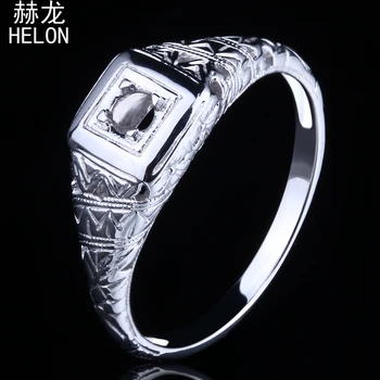

New Antique Fine Jewelry Semi Mount Round 2.75-3.25mm Solitaire Sterling Silver 925 Antique Art Deco Engagement Ring wholesale