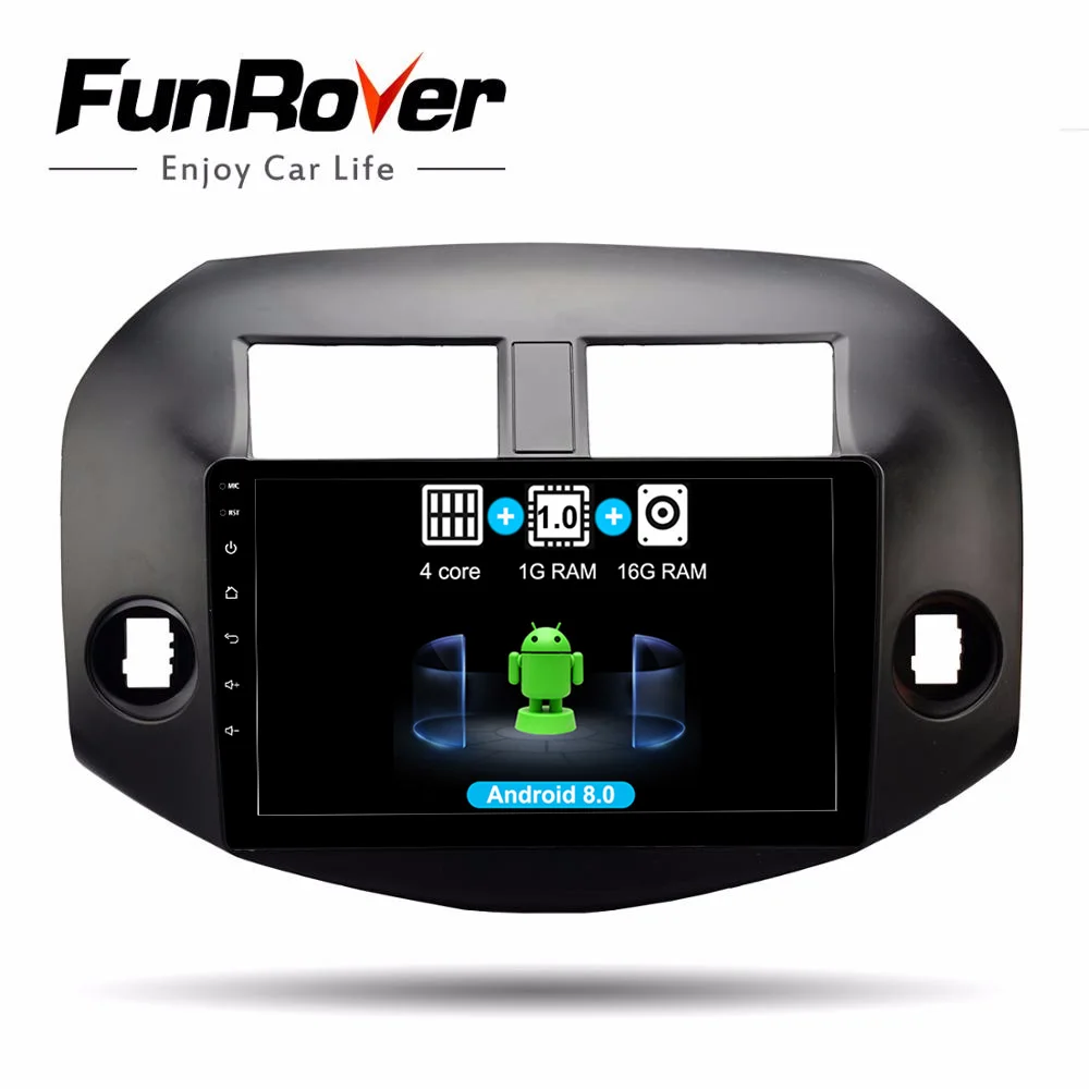 

FUNROVER 10.1" 2 din Android 8.0 car radio navigation Multimedia dvd gps player For RAV4 2005-2013 navi stereo WIFI BT RDS maps