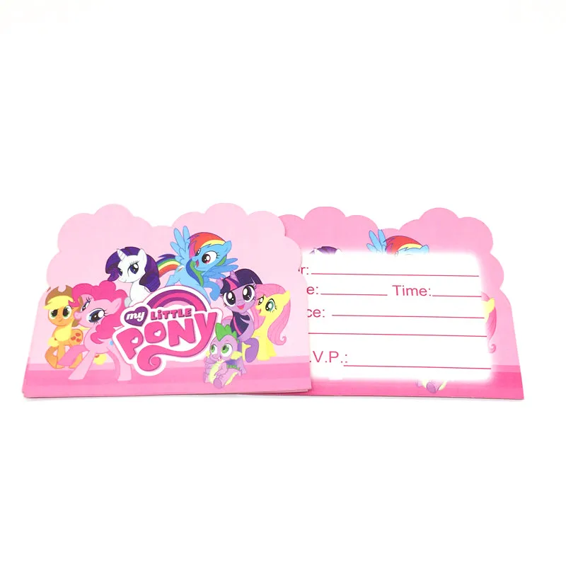  My Little Pony Theme Design 152Pcs/Lot Kid Birthday Party Cups Plates Mask Invitation Card Wedding  - 32969703743