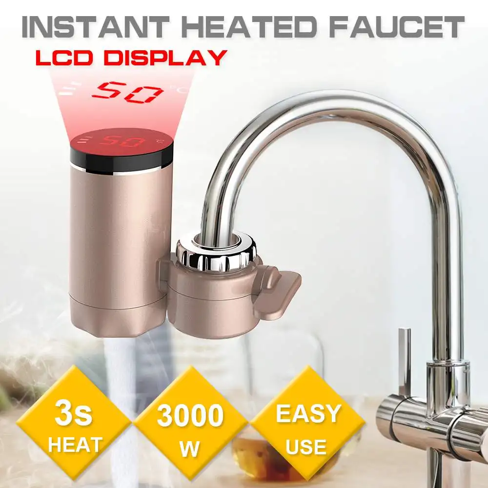 

Digital Display Electric Heating Faucet Leakage protection Instant heat and Cold 2 in 1 Easy to install Electric Heater Faucet