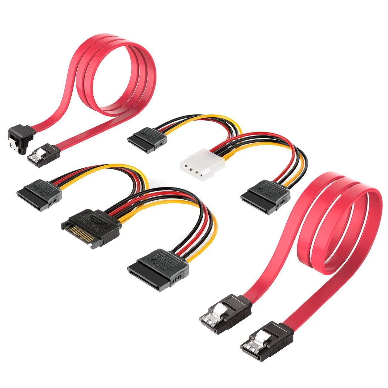 1x 4 Pin to Dual 15 Pin SATA Power Cable, 1x 15 Pin to Dual 15 Pin SATA Power Cable SATA Hard Drive Connection Kit OPQ-SSD Lysee Data Cables 1x 4 Pin to Dual 15 Pin SATA Power Cable, 1x 15 Pin to Dual 15 Pin SATA Power Cable SATA Hard Drive Connection Kit OPQ-SSD Lysee Data Cables