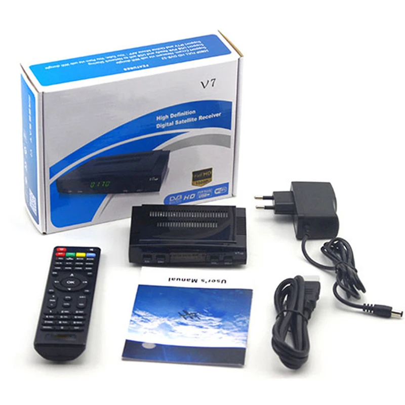 Горячая TTKK спутниковый ТВ приемник декодер V7 HD DVB S2 lnb с 7 линиями Европа