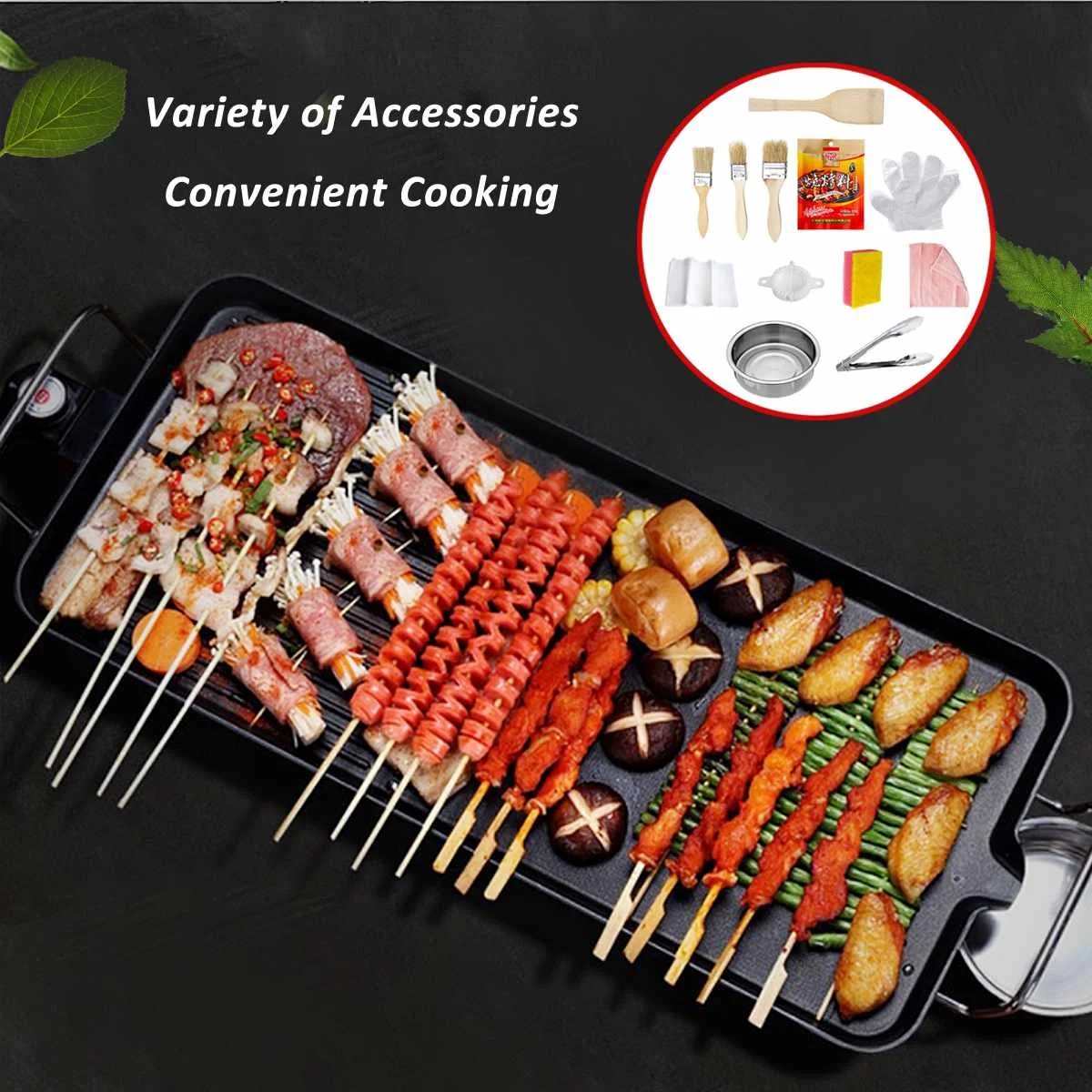 

Portable Smokeless Electric Barbecue Grill Adjustable Temperature Non Stick Electric Teppanyaki Table For Dinner Party Camping