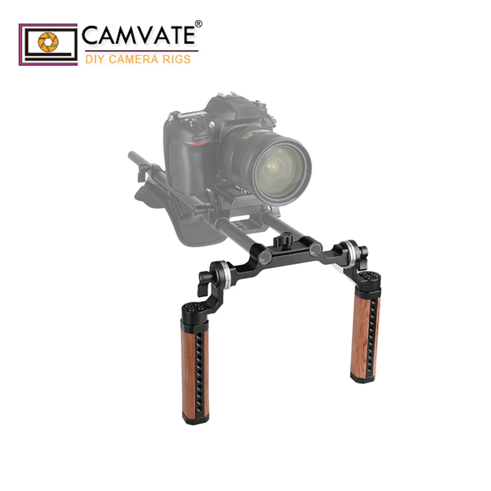Деревянные рукоятки CAMVATERosette и 15 миллиметровый стержневой зажим для DSLR ручной