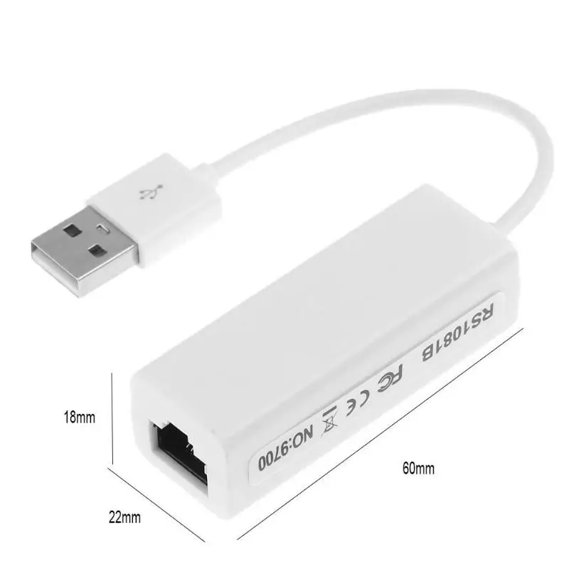 Wifi адаптер Белый USB 2,0 для RJ45 LAN Ethernet v Сетевой адаптер WIN7 для WIN98/ME/2000/XP/VISTA/7/CE, LIUNX